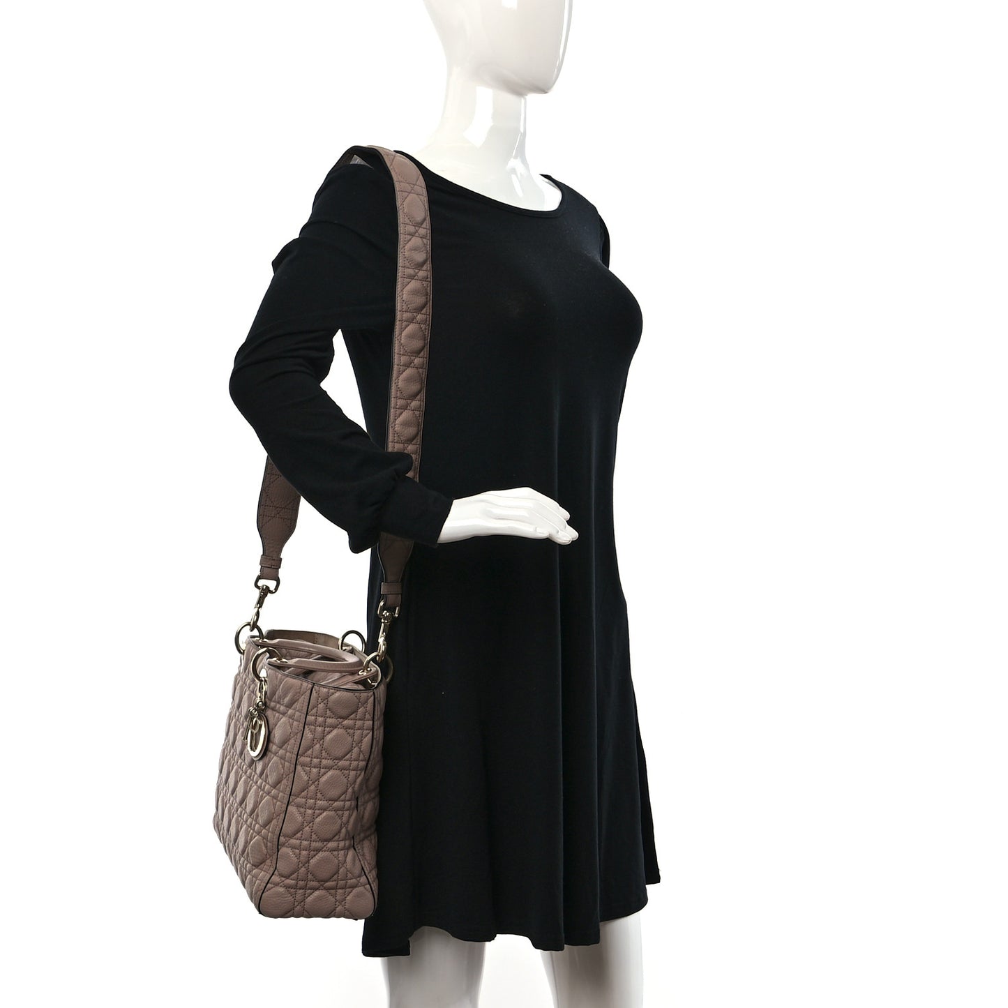 Grained Calfskin Cannage Large Lady Dior Light Pink