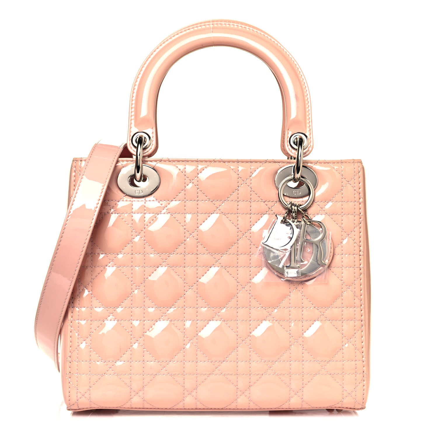 Christian Dior Patent Cannage Medium Lady Dior Rose Clair 1 of 14