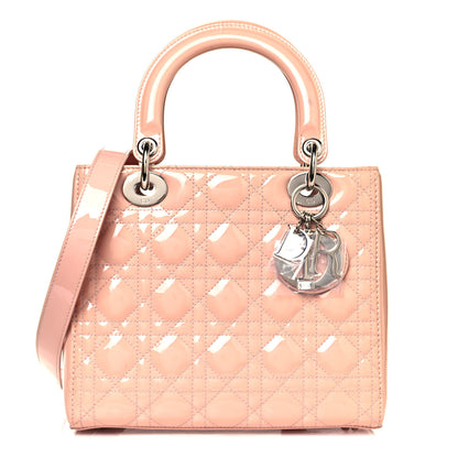 Christian Dior Patent Cannage Medium Lady Dior Rose Clair 1 of 14