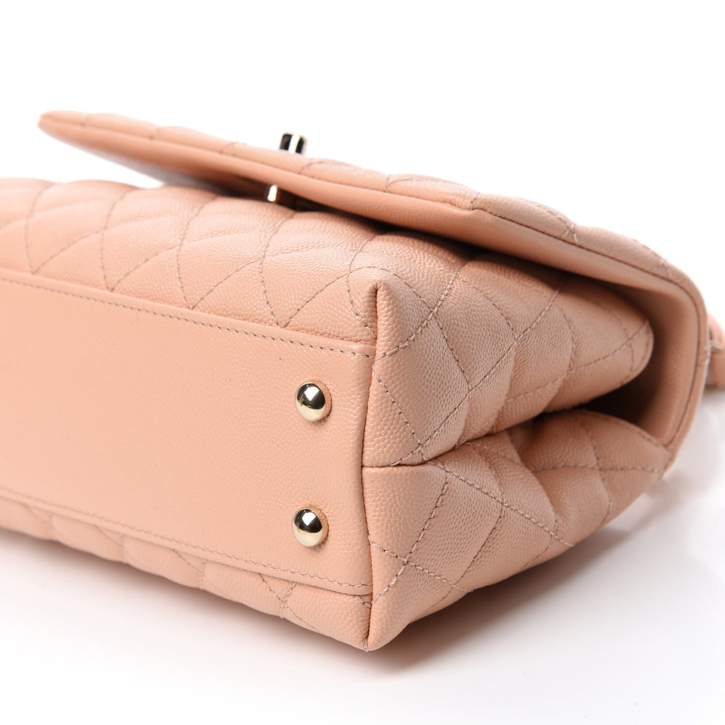 Caviar Quilted Mini Coco Handle Flap Light Pink