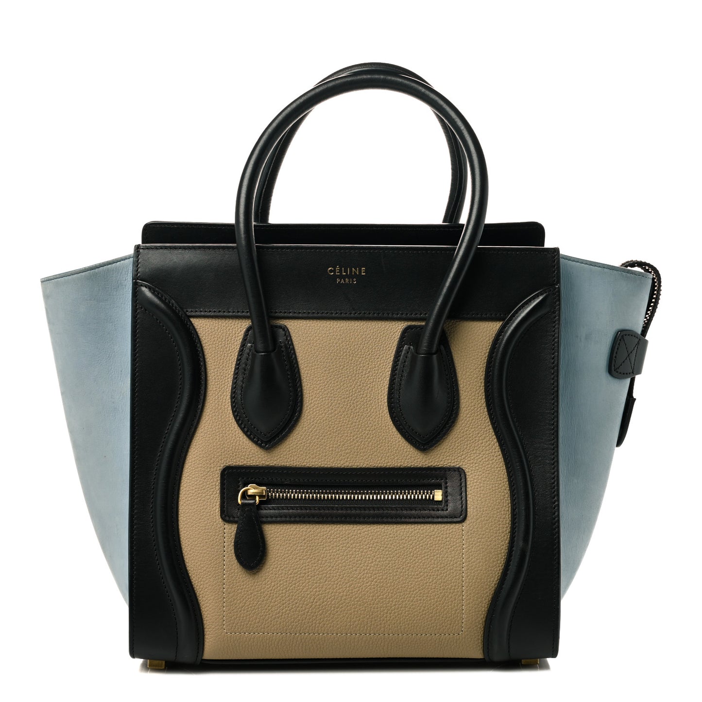 Drummed Calfskin Micro Tri-Color Luggage Antarctic