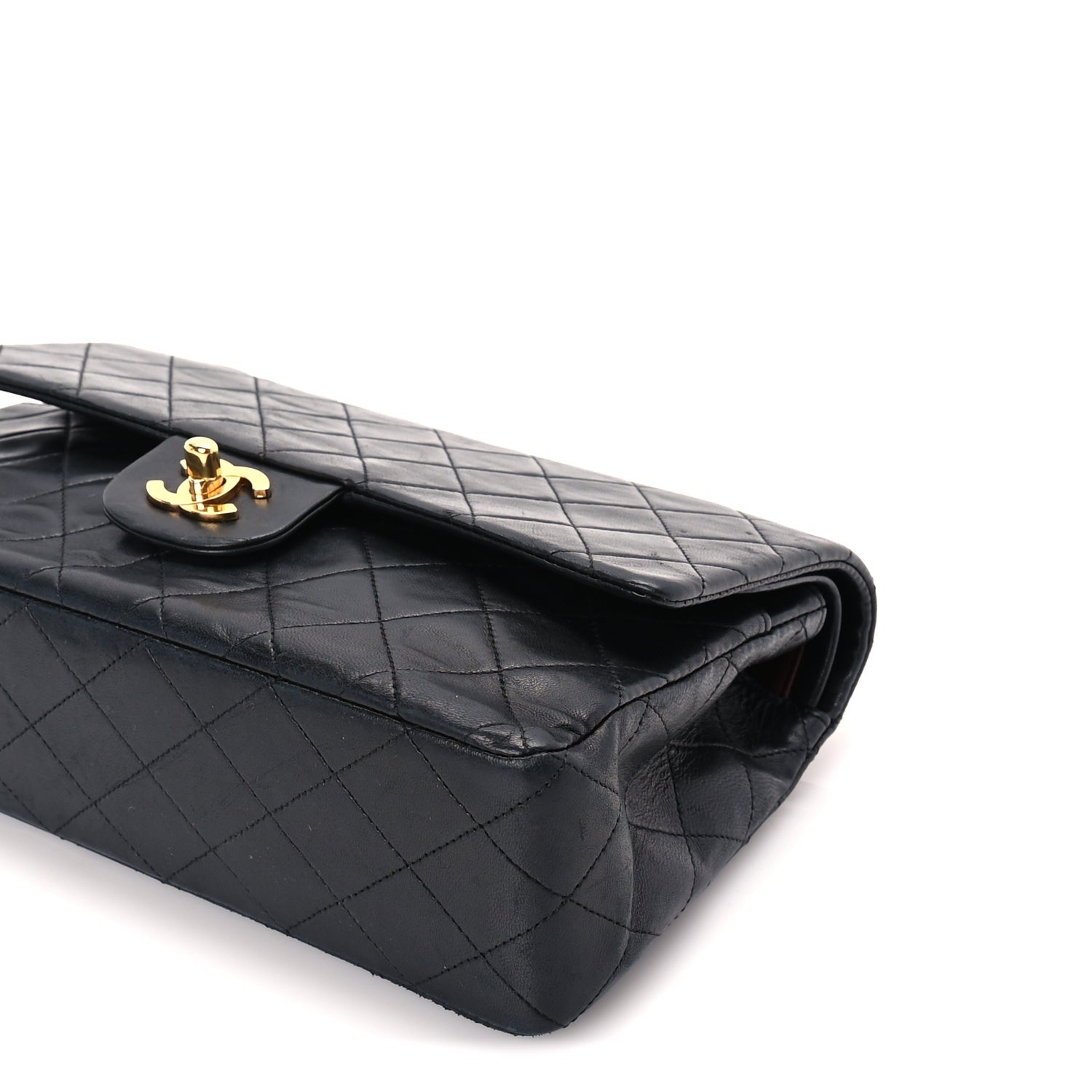 Chanel Lambskin Quilted Medium Double Flap Black 9 of 9