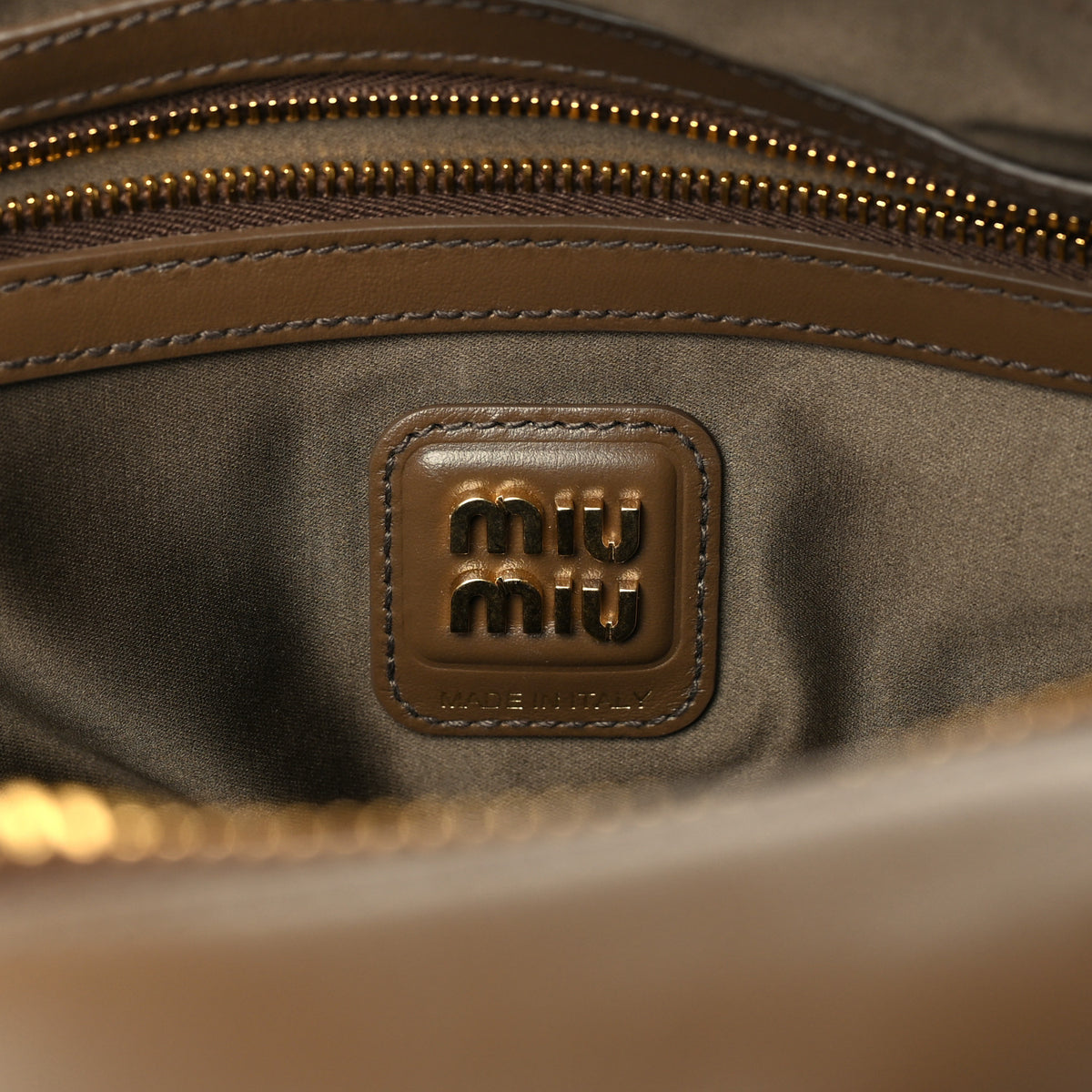 Miu Miu Soft Calf Softy Large Beau Top Handle Bag Tundra 10 of 16