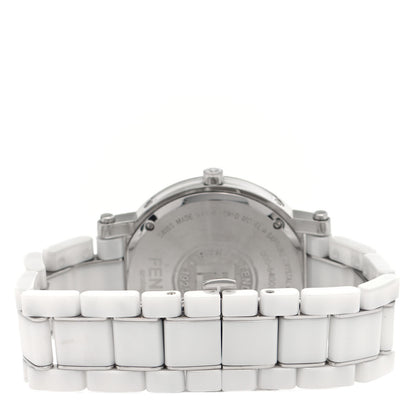 Fendi Stainless Steel Ceramic 38mm Round Quartz Watch White 3 of 5