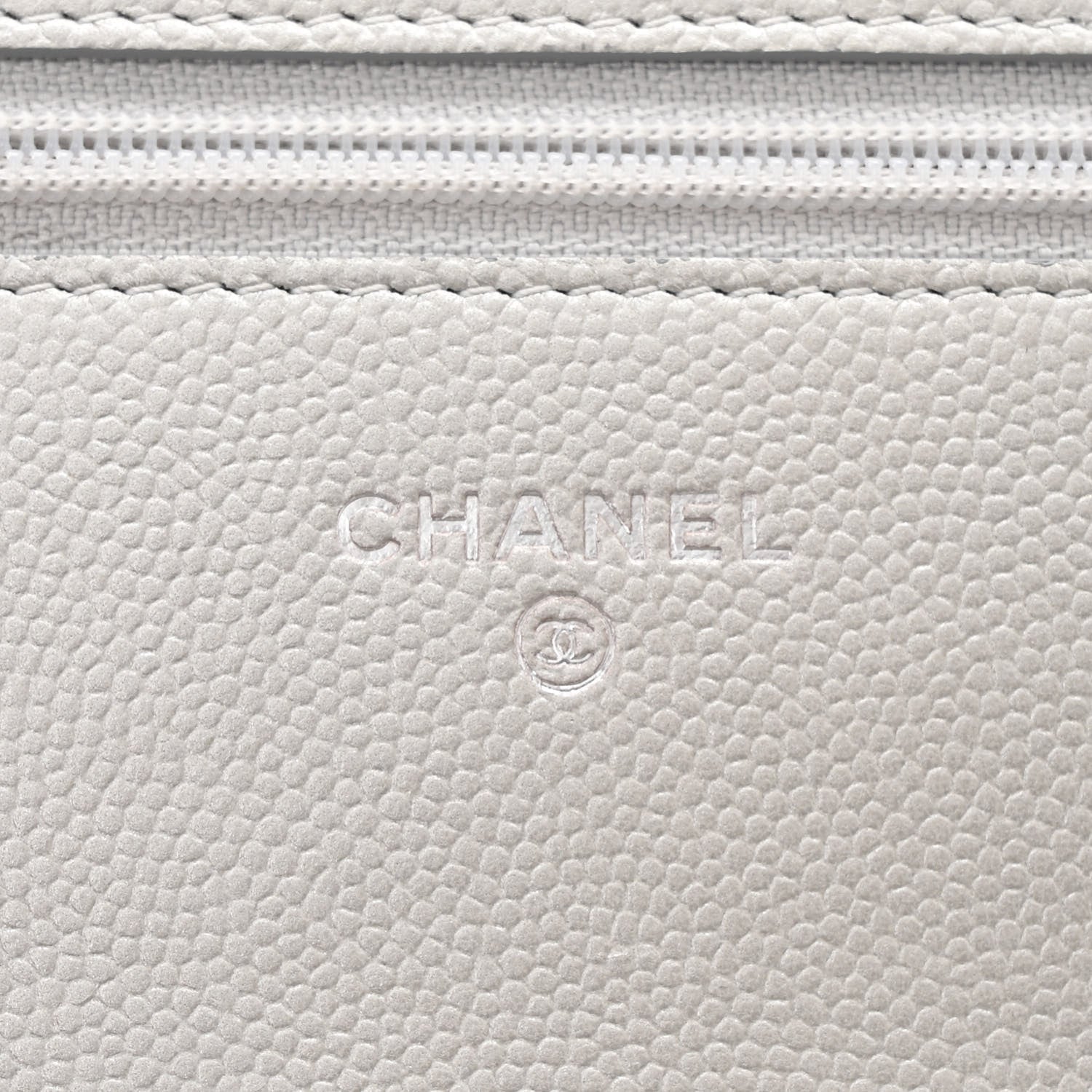 Chanel Metallic Caviar Quilted Boy Wallet On Chain WOC Silver 6 of 13