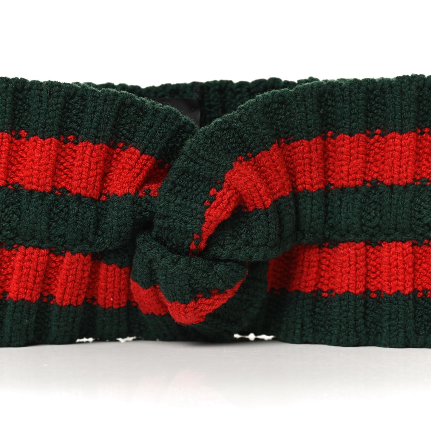 Wool Web Headband L Green Red