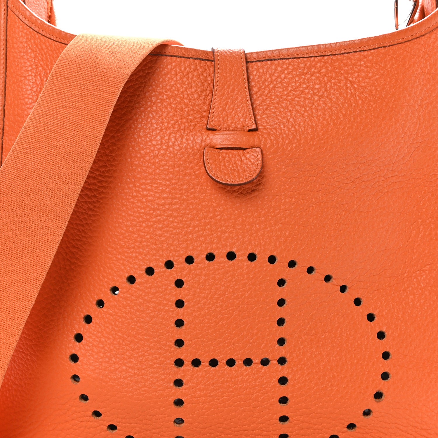 Hermes Taurillon Clemence Evelyne GM Orange 8 of 10