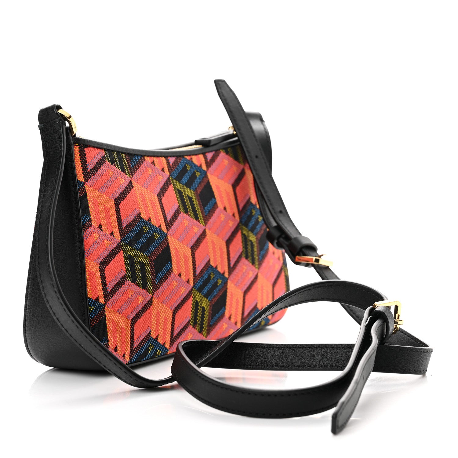 MCM Jacquard Cubic Monogram Rockstar Shoulder Bag Multicolor 3 of 10