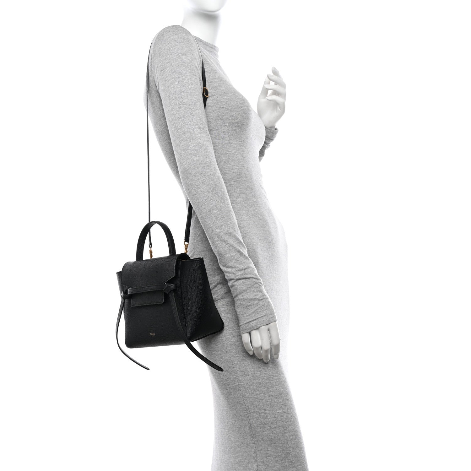 Celine Grained Calfskin Nano Belt Bag Black 2 of 10