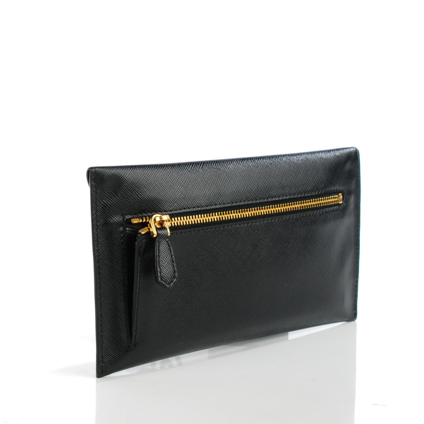 Saffiano Metal Envelope Wallet Black