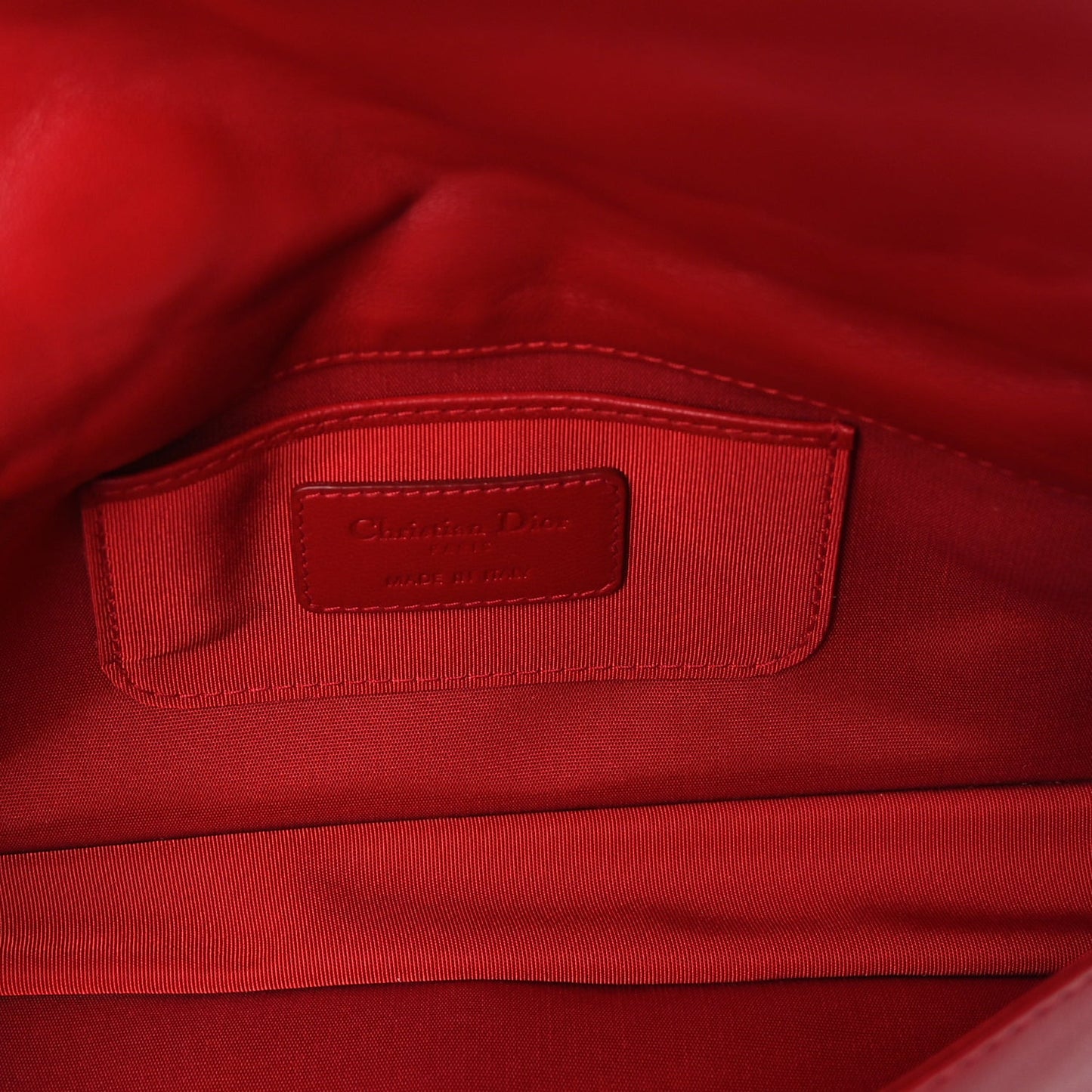 Lambskin Cannage Lady Dior Convertible Clutch Red