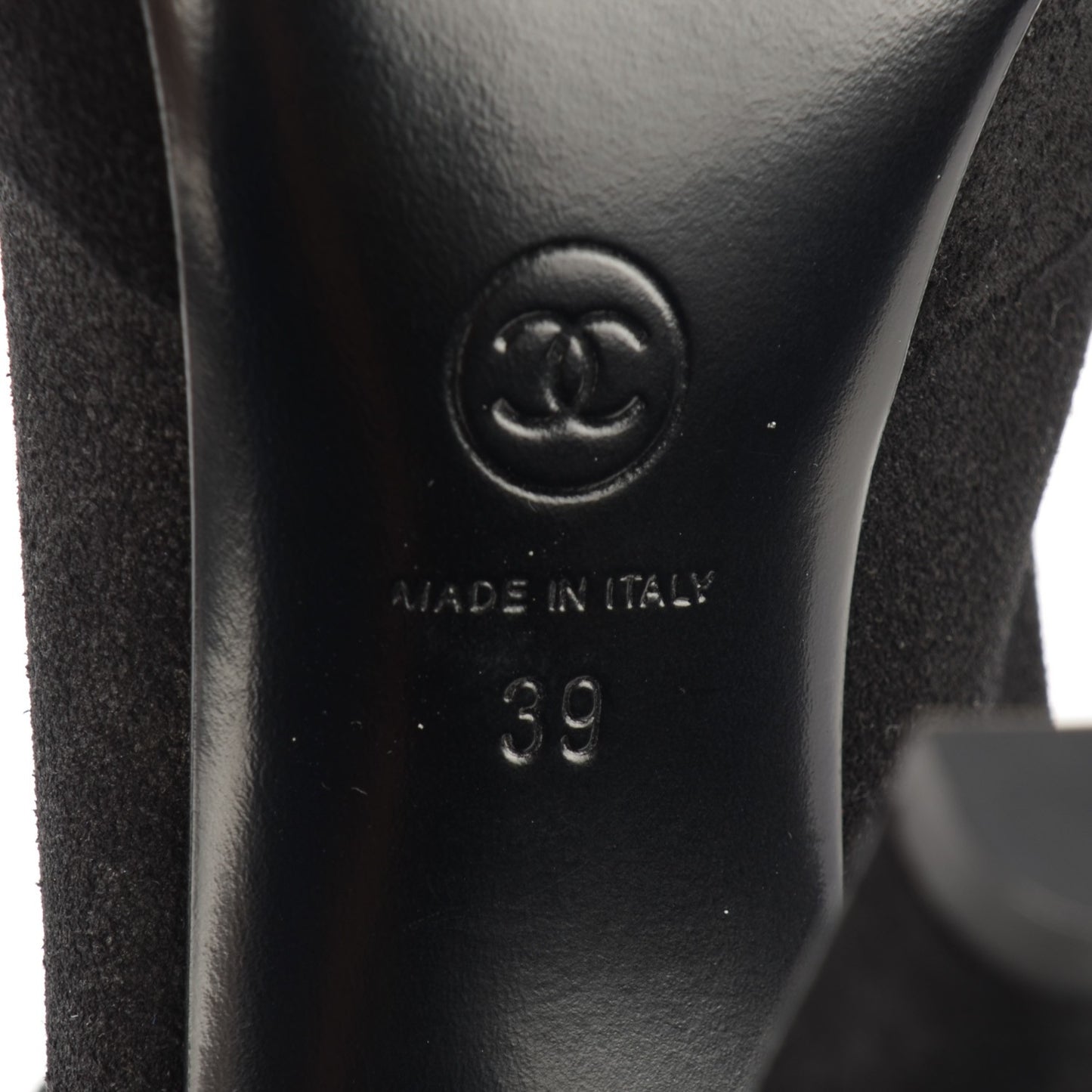 Suede Lambskin Tall Zip Boots 39 Black