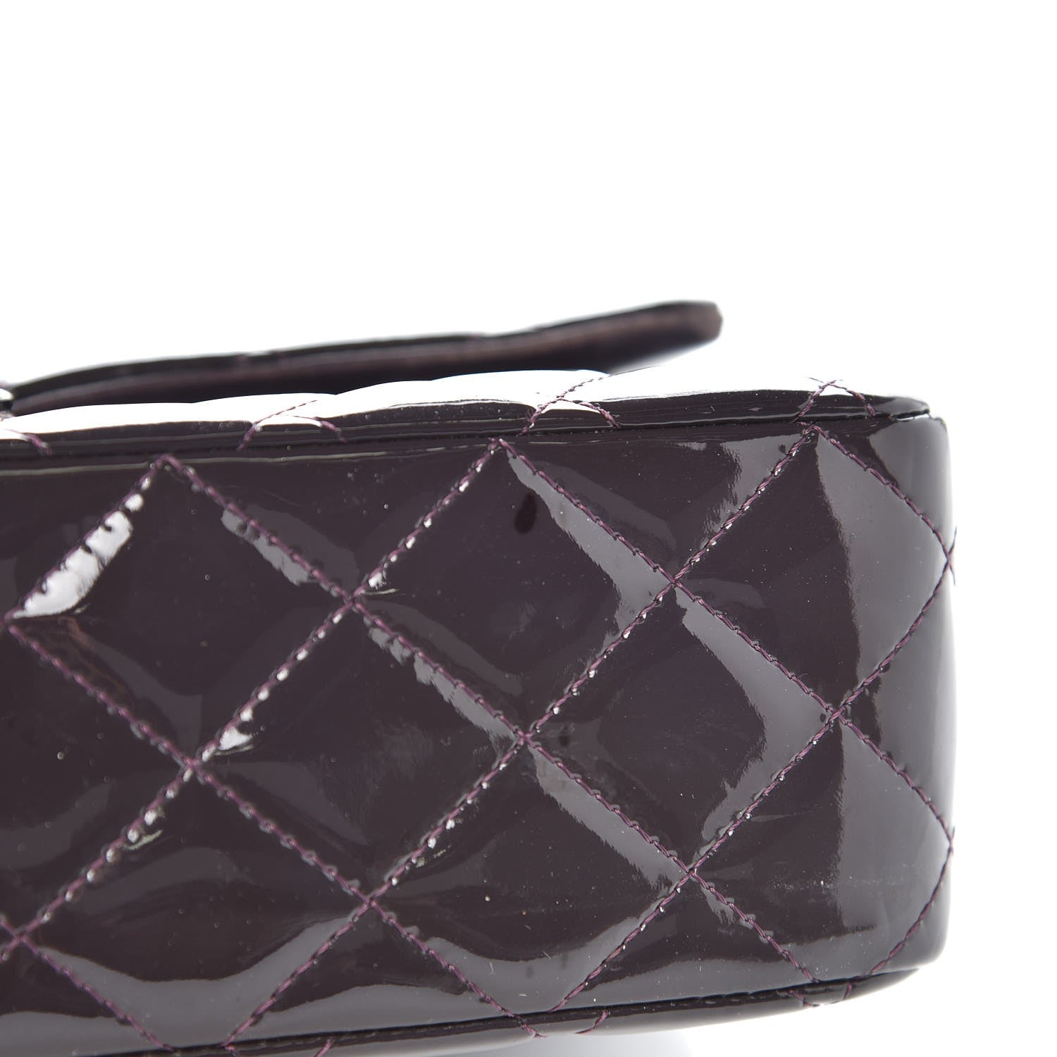 Chanel Patent Quilted Medium Double Flap Purple 13 of 14