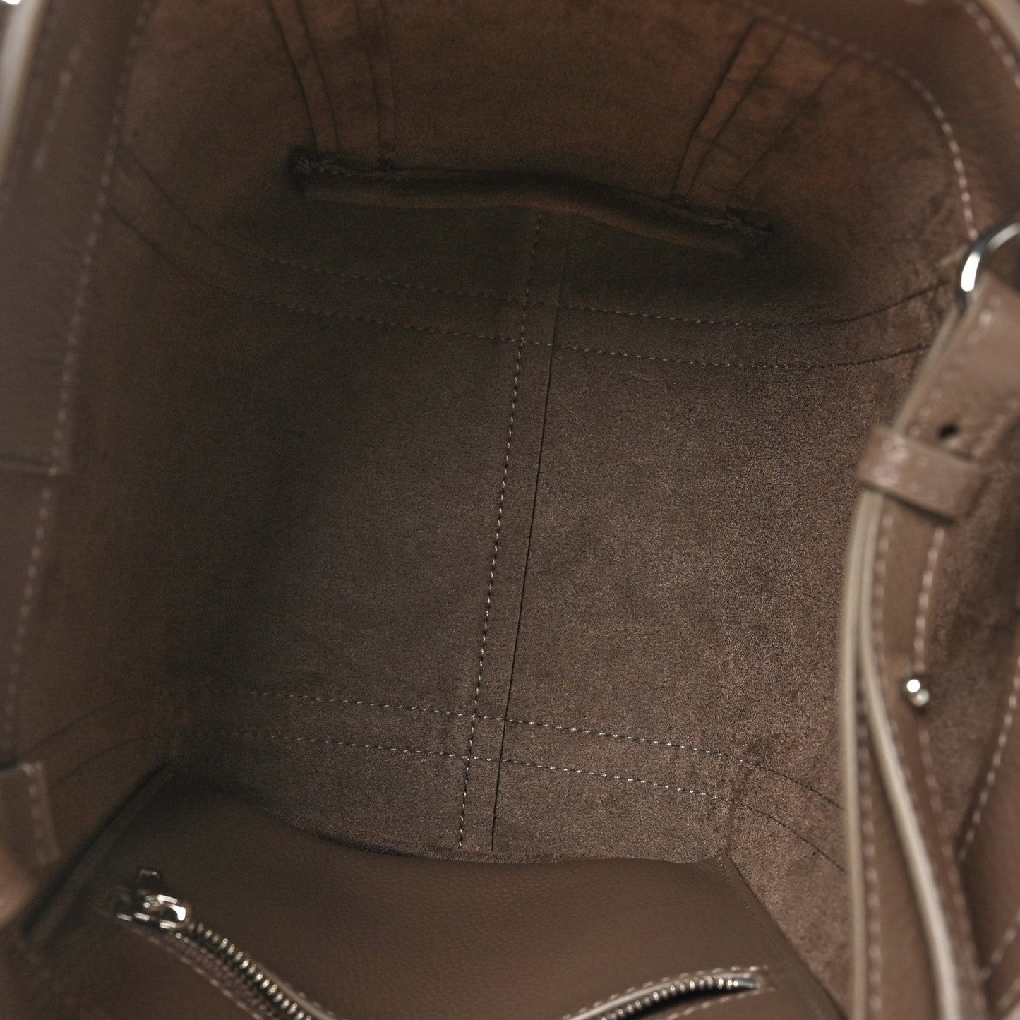 Grained Calfskin XS Everyday North South Shoulder Tote Bag Brown