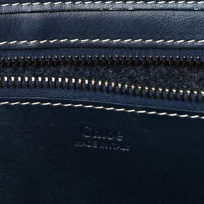 Chloe Felt Shiny Calfskin Large Woody Ribbon Tote Obscure Navy 5 of 8