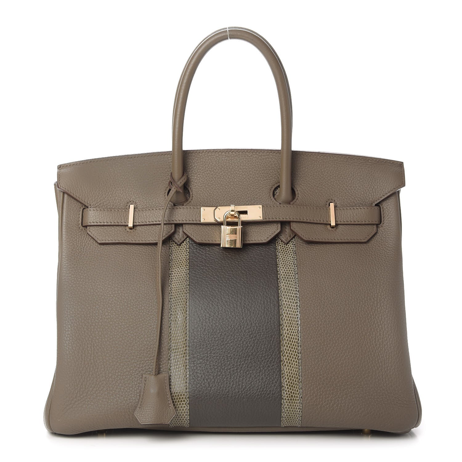Hermes Taurillon Clemence Lizard Club Birkin 35 Etain Graphite 1 of 10