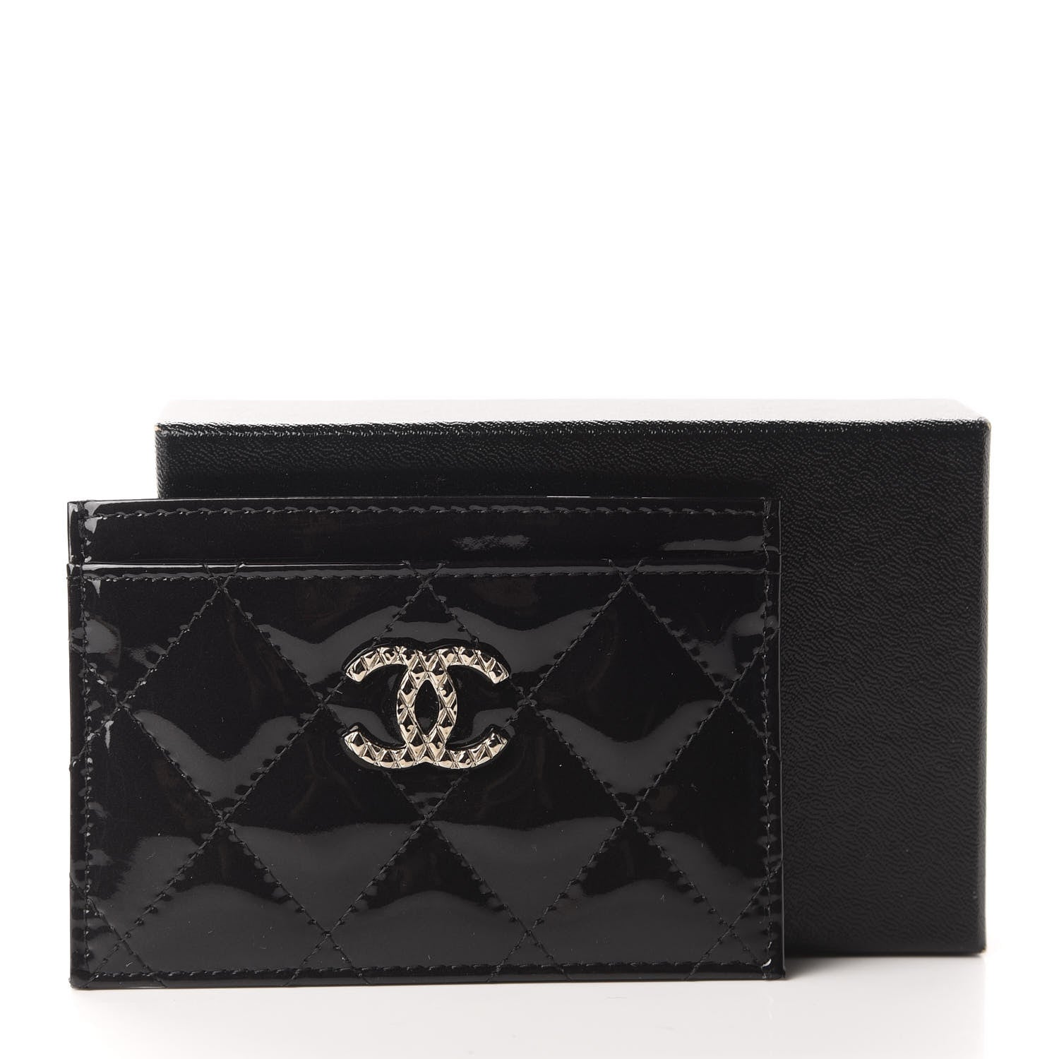 Chanel Patent Quilted Brilliant Card Holder Black 9 of 9