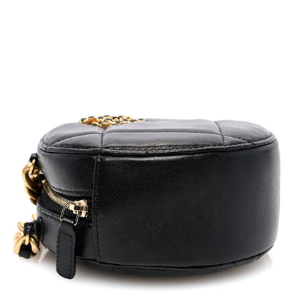Chanel Lambskin Quilted 19 Round Clutch With Chain Black 4 of 7