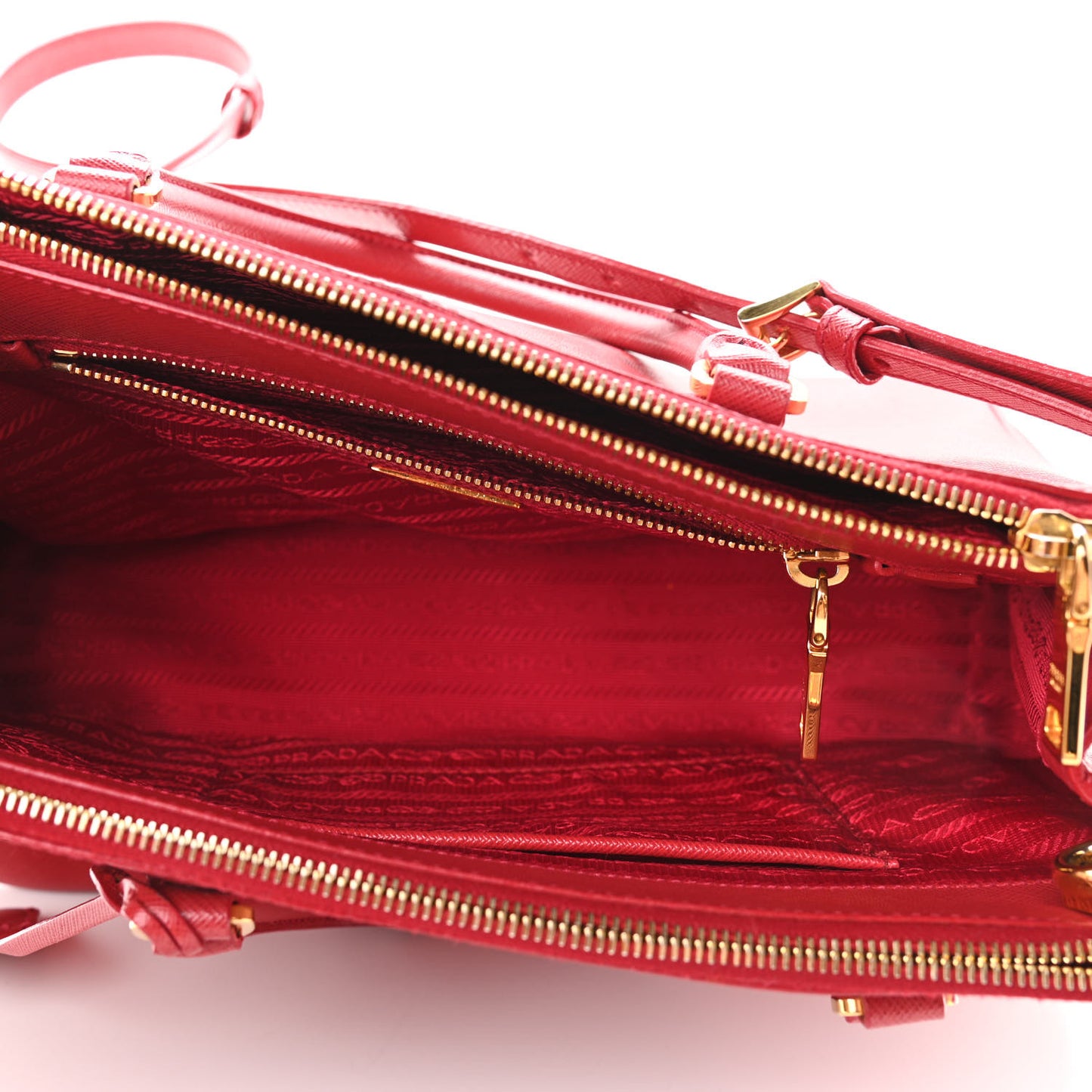 Saffiano Medium Galleria Double Zip Tote Fuoco
