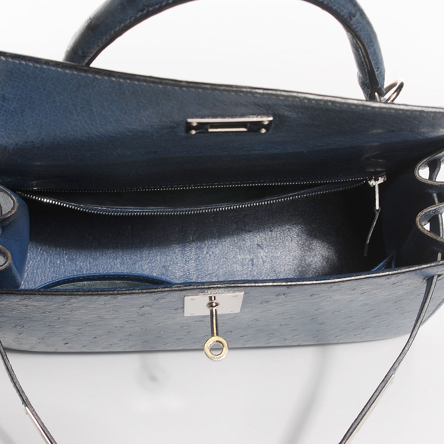 Ostrich Kelly Sellier 28 Bleu Roi