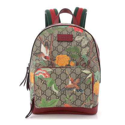 Gucci GG Supreme Monogram Tian Web Small Day Backpack Beige Multicolor Red 1 of 11