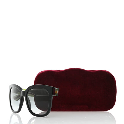 Gucci Acetate Square Frame Web Glitter Sunglasses GG0034S Black Green 8 of 8