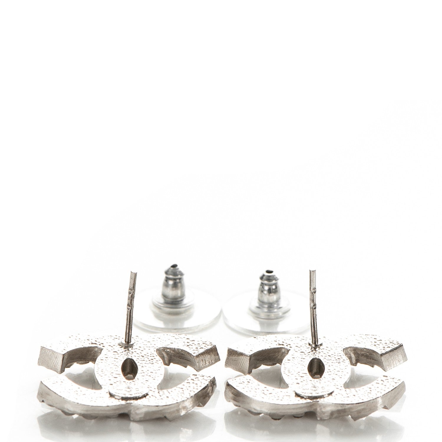 Chanel Baguette Crystal CC Earrings Silver 5 of 6