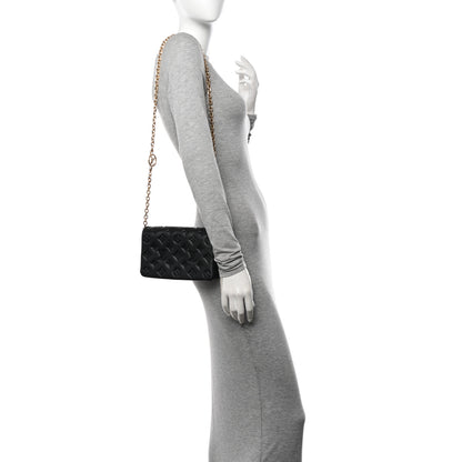 Louis Vuitton Lambskin Embossed Monogram Pochette Coussin Black 2 of 10