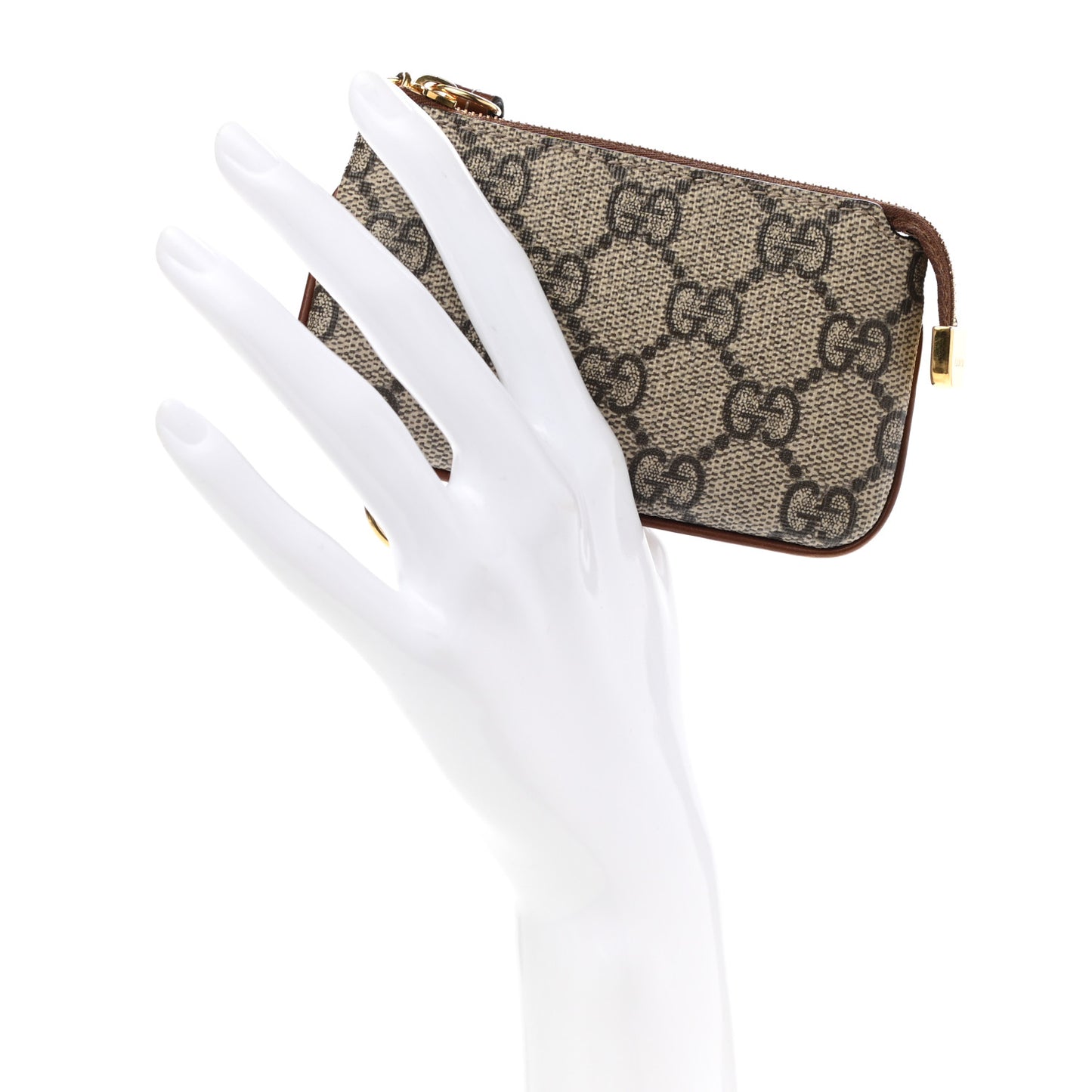 GG Supreme Monogram Key Case Brown