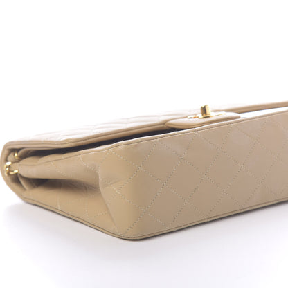 Chanel Lambskin Quilted Medium Double Flap Beige 9 of 18