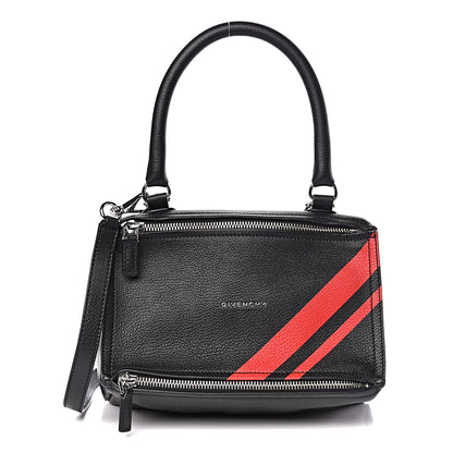 Givenchy Sugar Goatskin Striped Small Pandora Red Black 1 of 10