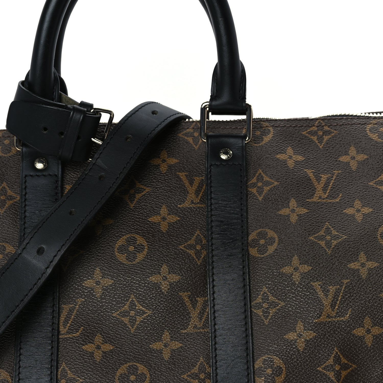 Louis Vuitton Monogram Macassar Keepall Bandouliere 45 Black 7 of 9