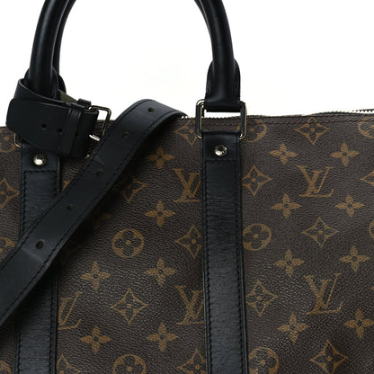 Louis Vuitton Monogram Macassar Keepall Bandouliere 45 Black 7 of 9