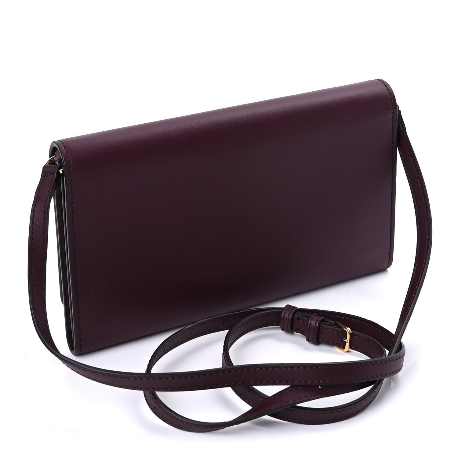 Burberry Calfskin Logo Hazelmere Wallet With Detachable Strap  Mahogany Red 2 of 8