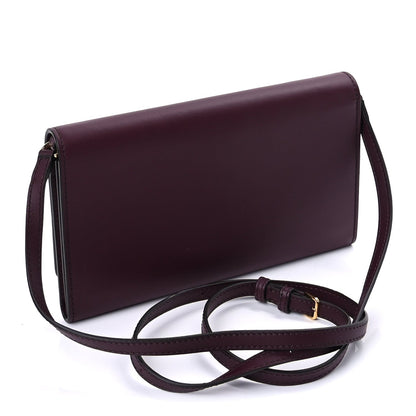 Burberry Calfskin Logo Hazelmere Wallet With Detachable Strap  Mahogany Red 2 of 8
