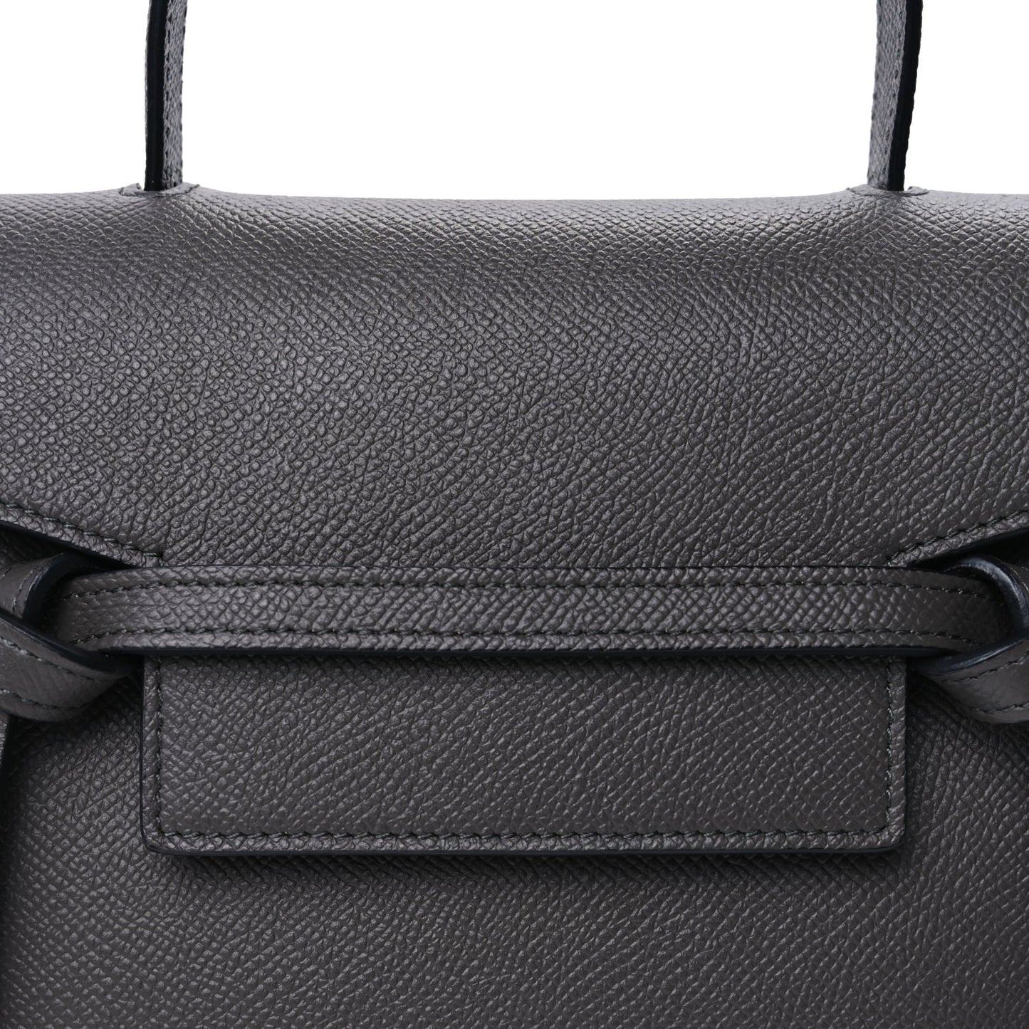 Grained Calfskin Nano Belt Bag Grey