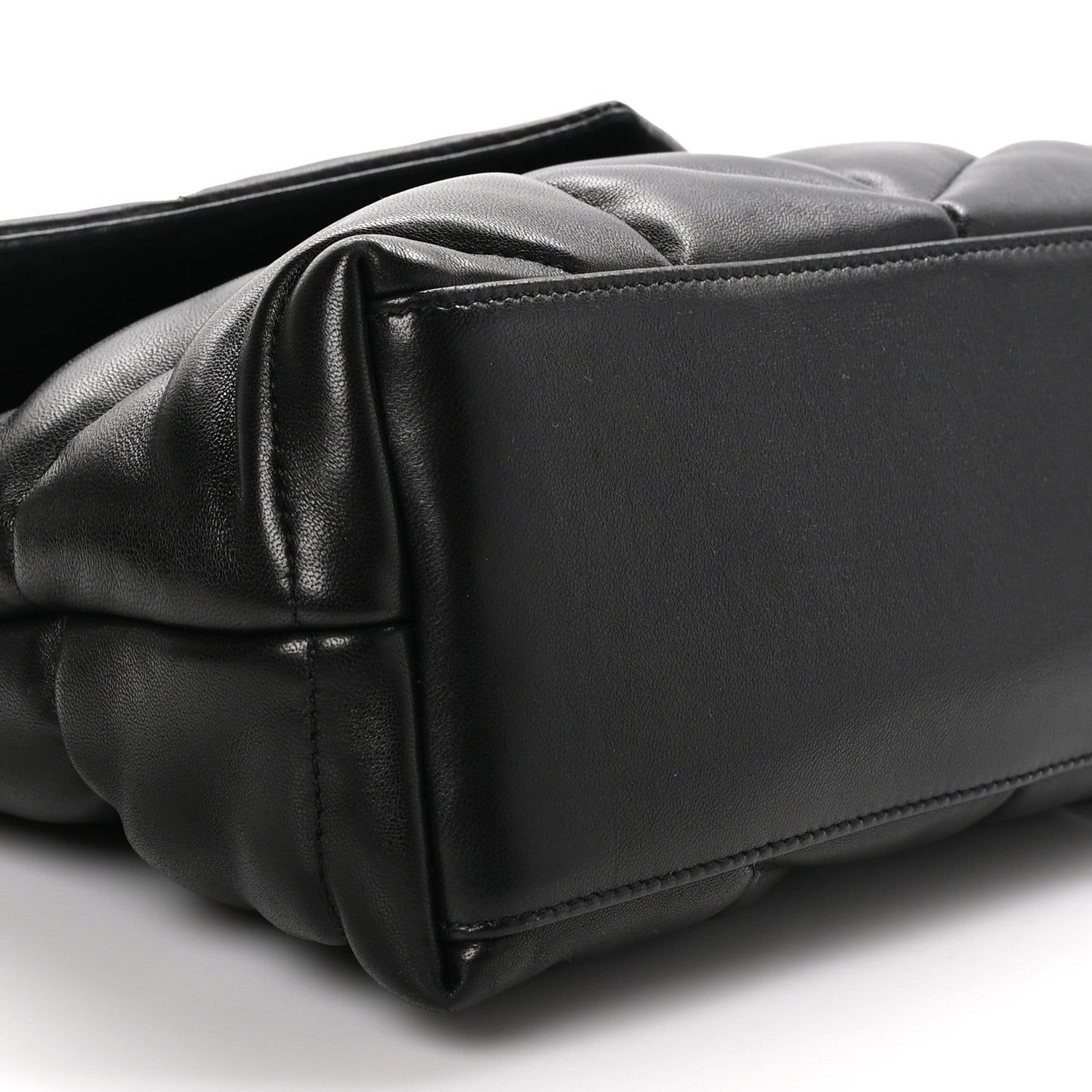 Saint Laurent Lambskin Quilted Monogram Monochrome Small Loulou Puffer Chain Satchel Black 9 of 10