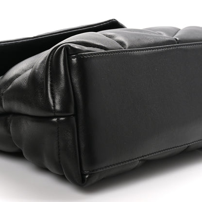 Saint Laurent Lambskin Quilted Monogram Monochrome Small Loulou Puffer Chain Satchel Black 9 of 10