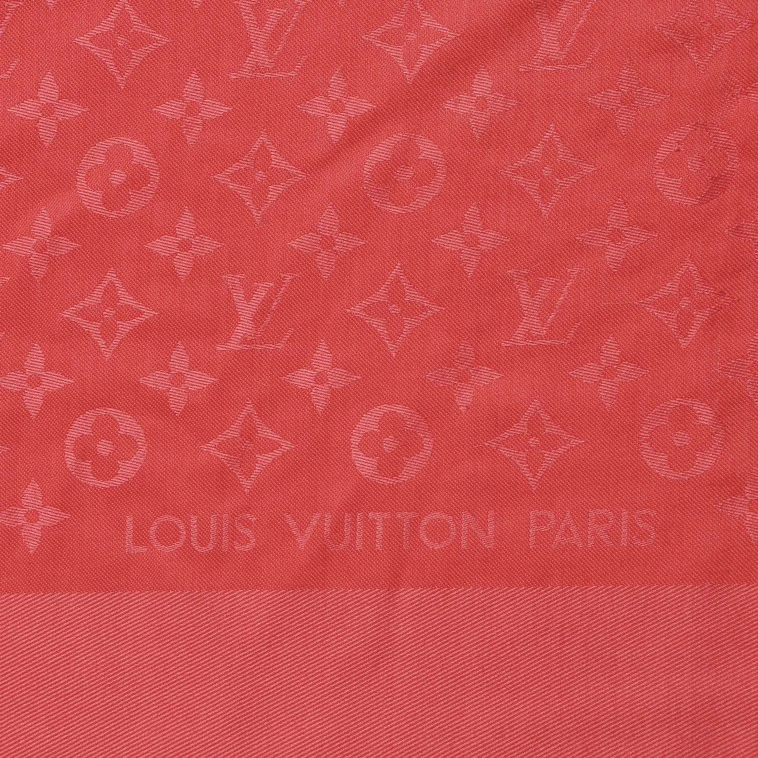 Louis Vuitton Silk Wool Monogram Voile Shawl Vermillon 3 of 4
