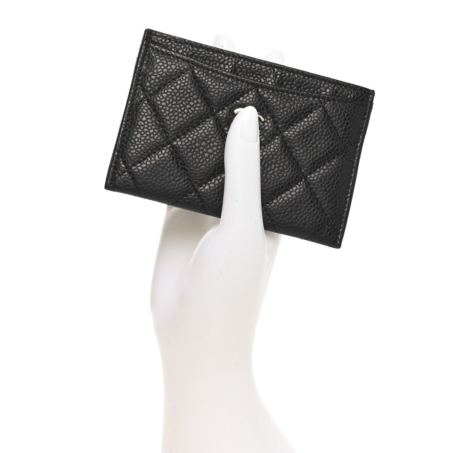 Caviar Quilted Card Holder Black