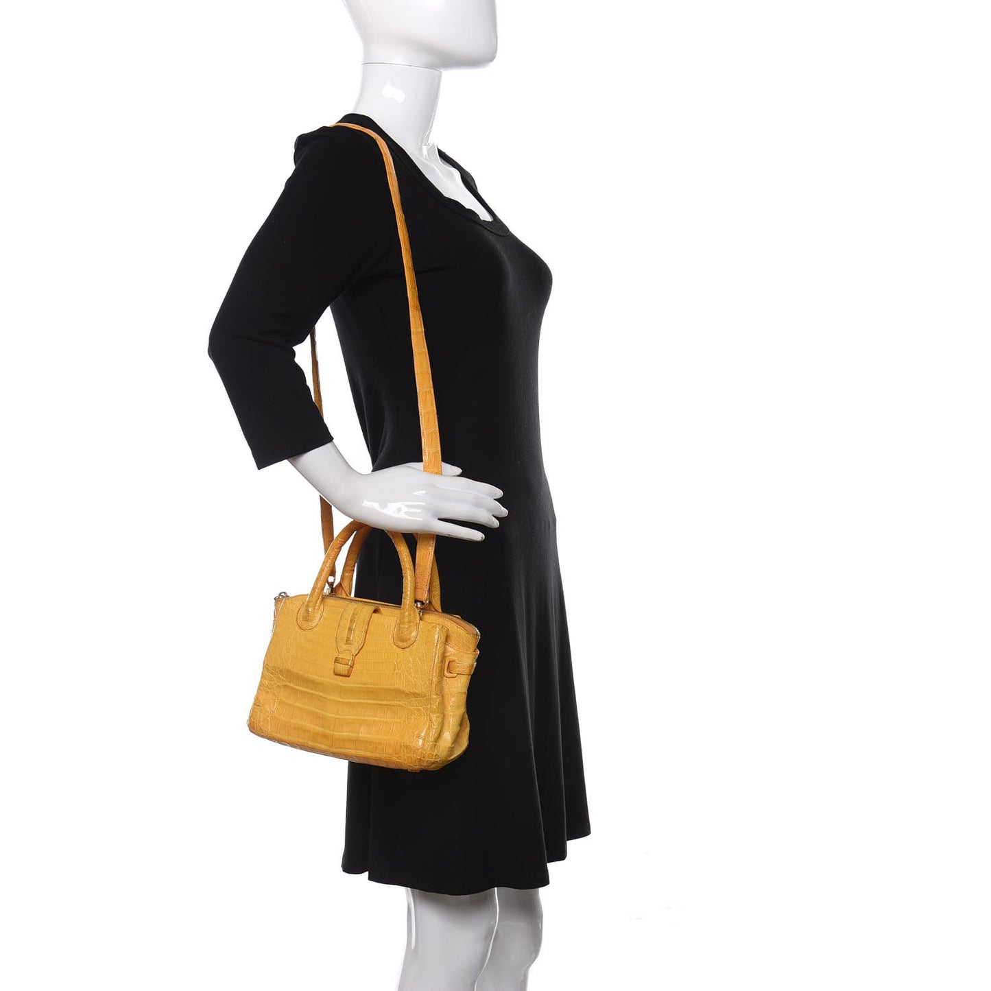 Crocodile Mini Cristina Satchel Yellow