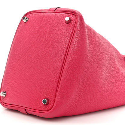 Hermes Taurillon Clemence Swift Eclat Picotin Lock 18 PM Rose Mexico Rouge De Coeur 9 of 13