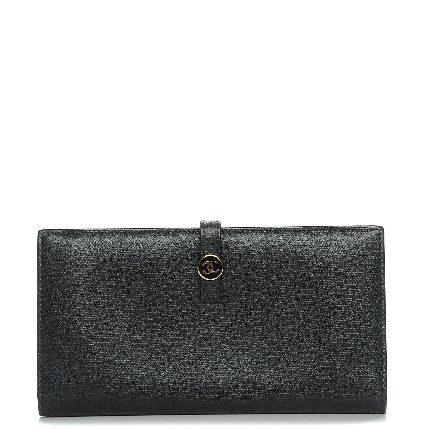 Chanel Grained Calfskin CC Button Wallet Black 1 of 9