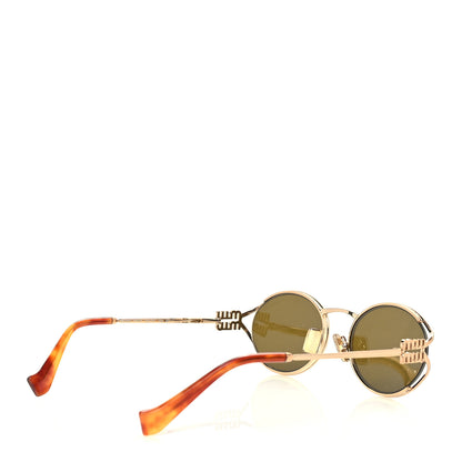 Miu Miu Metal Oval Sunglasses SMU52Y Tortoise Loden 6 of 7