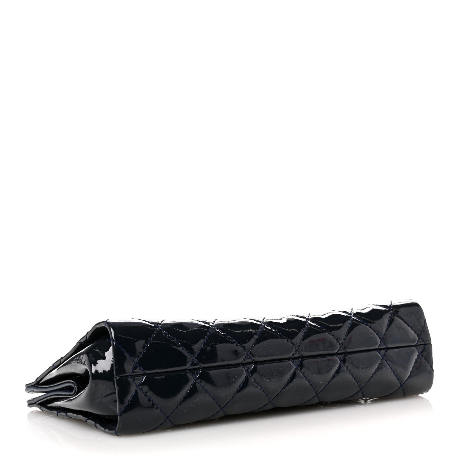 Chanel Patent CC Quilted Timeless Clutch Navy 4 of 7