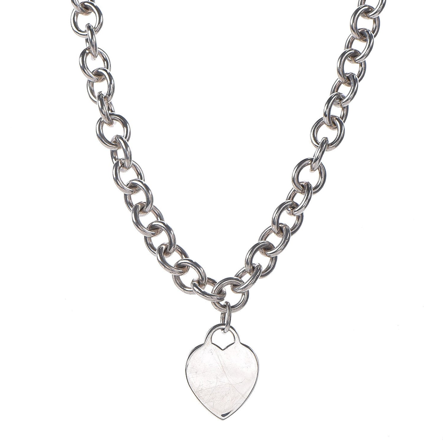 Sterling Silver Heart Tag Necklace