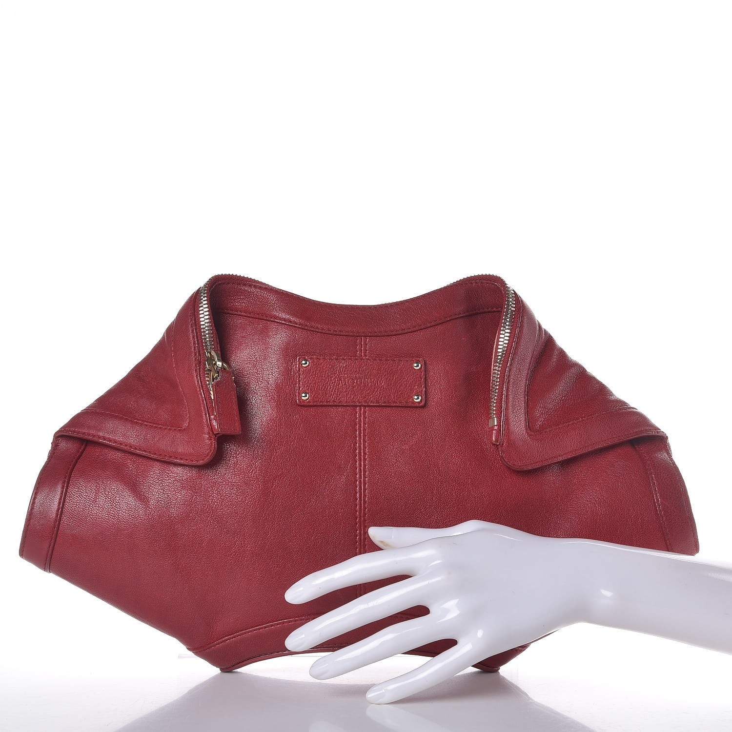 Alexander McQueen Calfskin De Manta Clutch Red 2 of 17