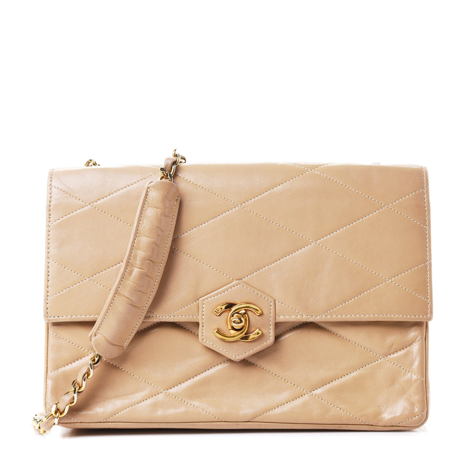 Chanel Lambskin Quilted Small Single Flap Beige 1 of 4