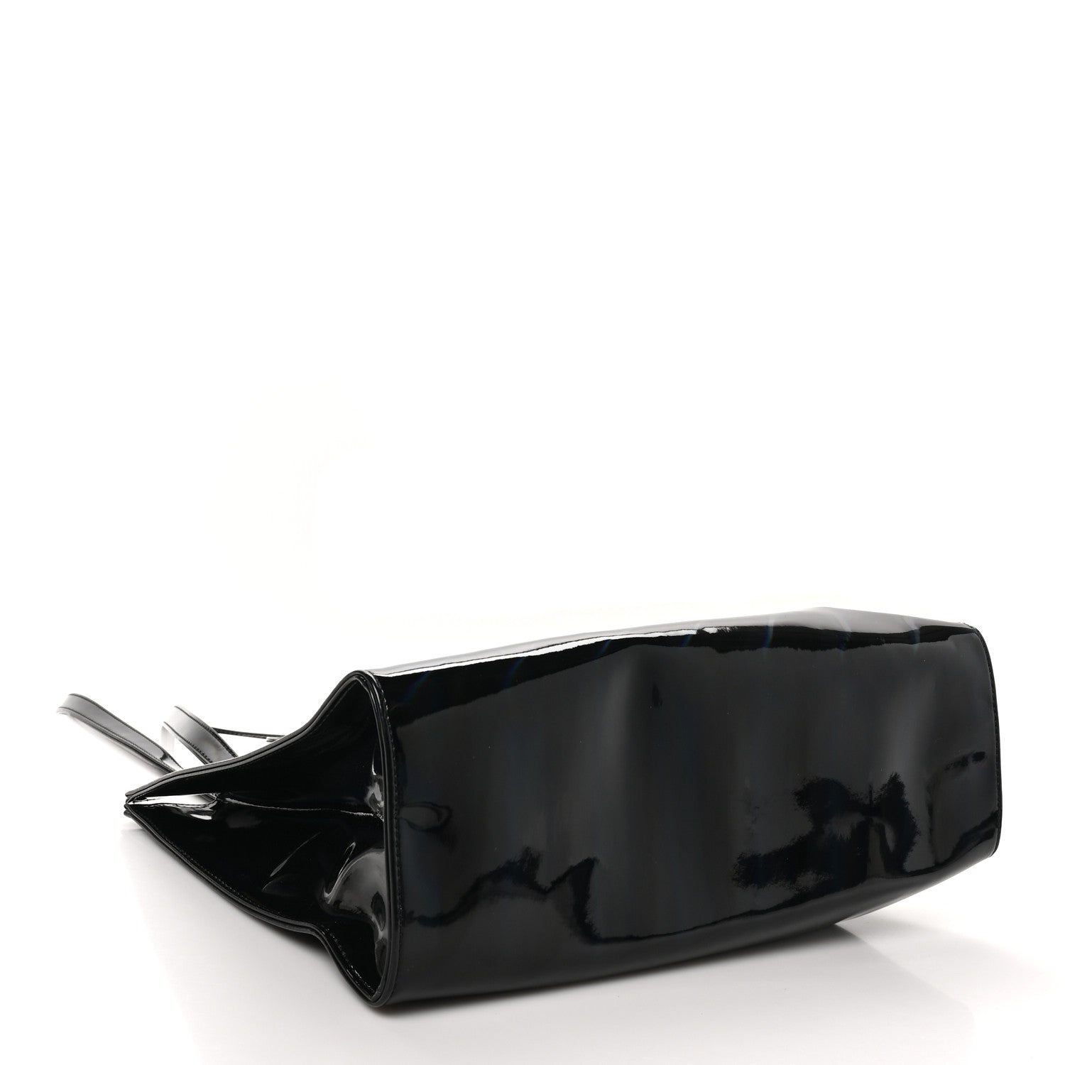 Telfar Patent Vegan Leather Medium Shopping Bag Black Rainbow 4 of 9