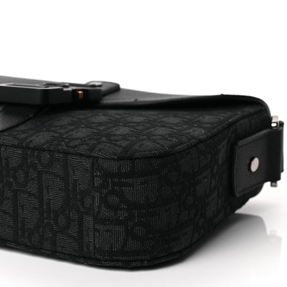 Christian Dior Oblique Jacquard Grained Calfskin Small Saddle Messenger Bag Black Oblique Monogram 9 of 9